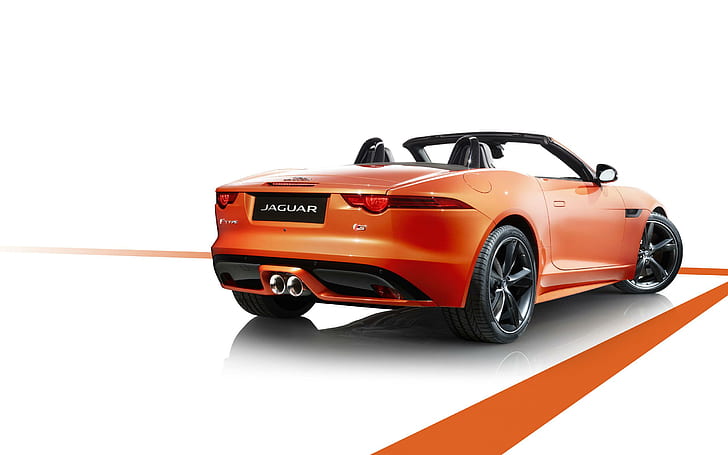 2013 Jaguar F Type 2, orange jaguar sports coupe, cars, HD wallpaper