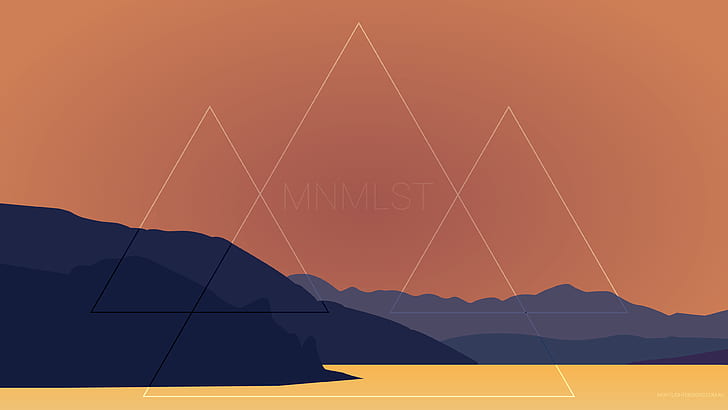 minimalism, digital art, landscape, designer, HD wallpaper