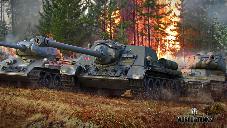 World of Tanks game application, ussr, t-34-85, su-122, weapon, HD wallpaper