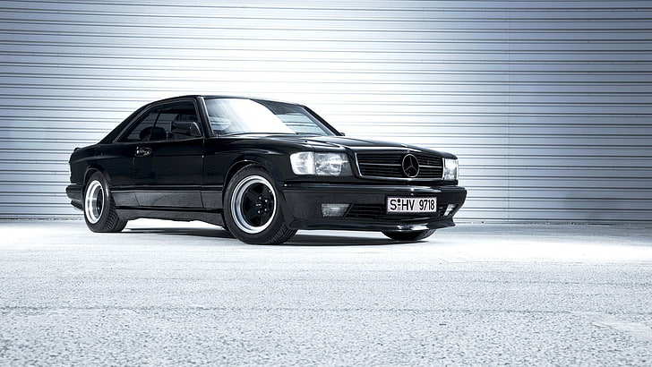 black Mercedes-Benz car, hammer, motor vehicle, transportation