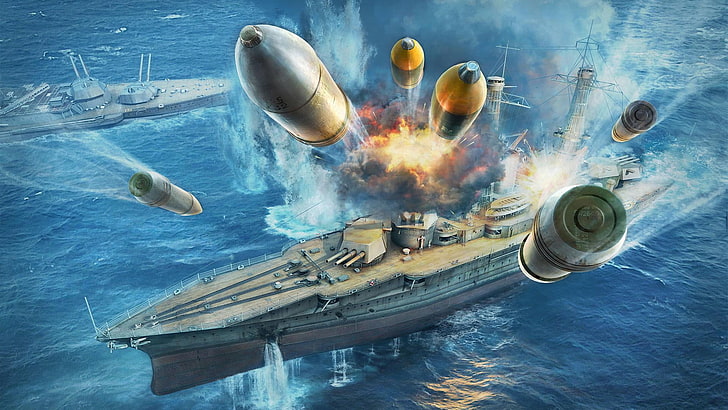 gray battleship illustration, world of warships, wargaming net