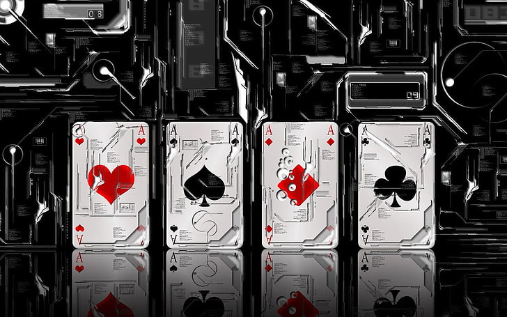HD wallpaper: four playing cards, abstract, reflection, technology, no  people | Wallpaper Flare