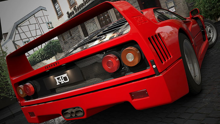 red cars, vehicle, Ferrari, Ferrari F40, mode of transportation, HD wallpaper