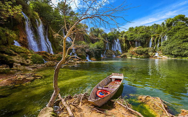 Waterfall Kravice In Bosnia And Herzegovina Beautiful Nature Wallpaper Hd For Desktop 3840×2400, HD wallpaper