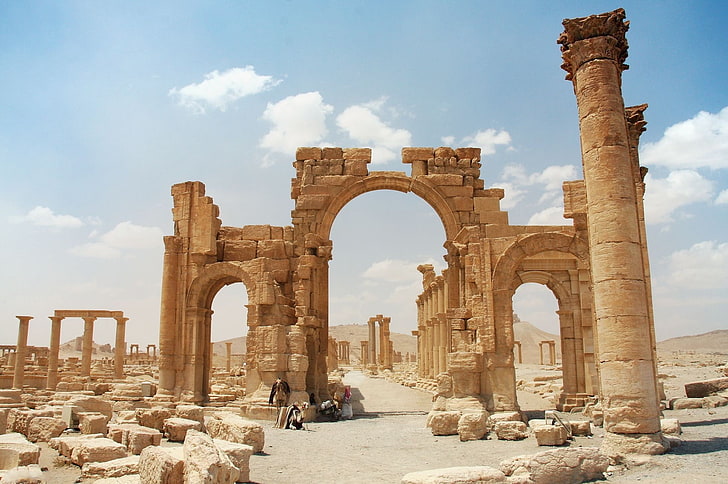 antique brown ruins, Syria, Palmyra, architecture, built structure