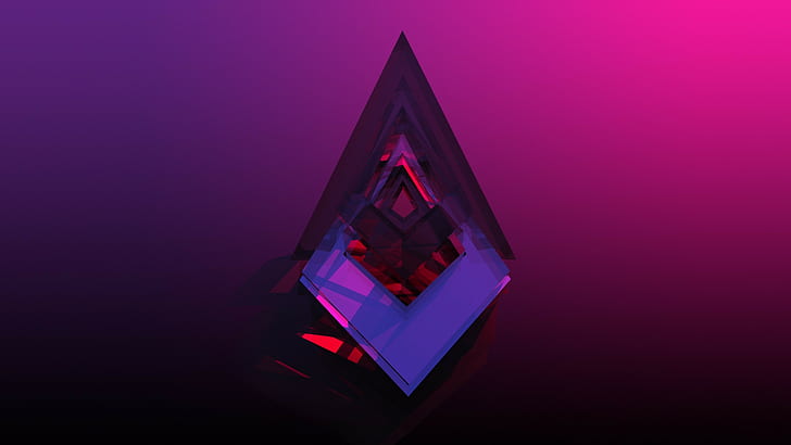 purple, geometry, colorful, gradient, Justin Maller, abstract