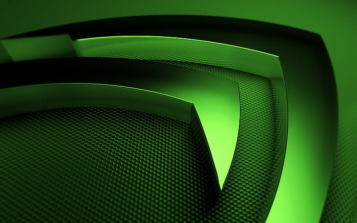 Nvidia, video games, green, logo, computer, HD wallpaper
