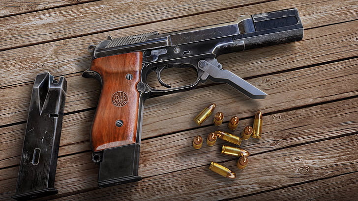 rendering, gun, Beretta, Beretta 93R, Beretta 93Р, HD wallpaper