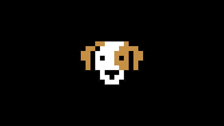 pixel art, pixels, dog, animals, minimalism, jigsaw piece, puzzle