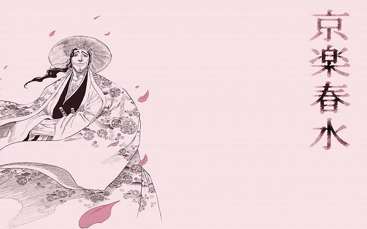 bleach flower petals shunsui kyoraku 1280x800  Anime Bleach HD Art