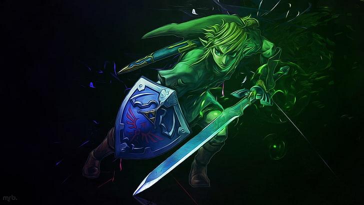Link from Legend of Zelda wallpaper, The Legend of Zelda, Hylian Shield