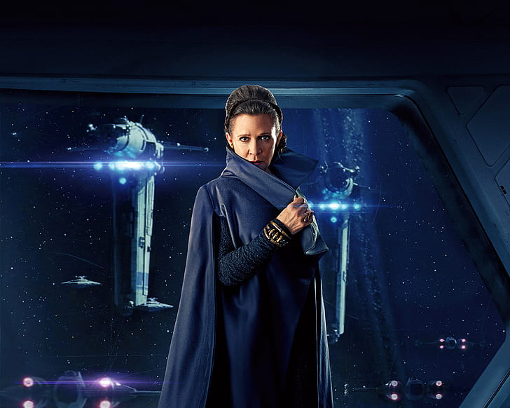 women, Carrie Fisher, Star Wars: The Last Jedi, Princess Leia, HD wallpaper