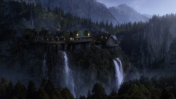 fantasy Art, landscape, Rivendell, The Hobbit, The Lord Of The Rings