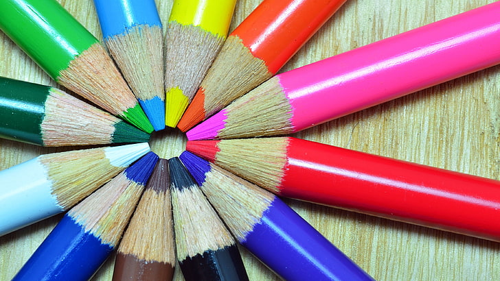 assorted-color color pencil lot, pencils, colorful, crayons, multi colored, HD wallpaper