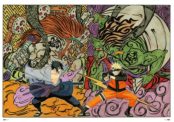Naruto characters painting, Naruto Shippuuden, Uzumaki Naruto, HD wallpaper