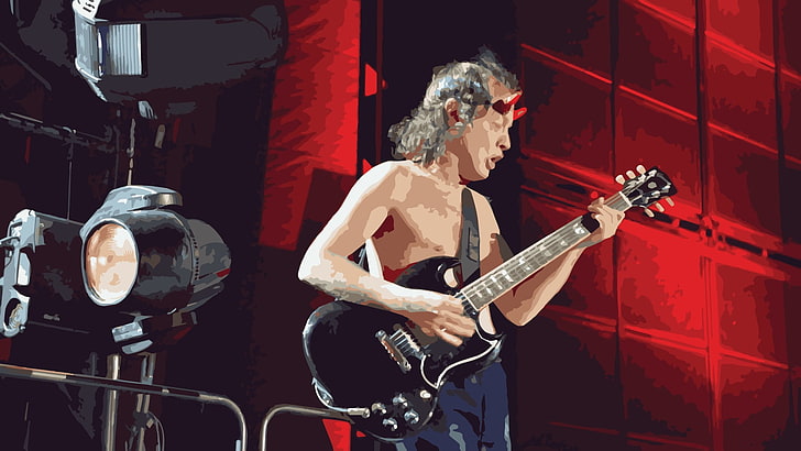 Band (Music), AC/DC, Guitar, Rock (Music), musical instrument, HD wallpaper