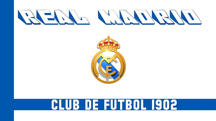 Real Madrid, soccer clubs, sports, Spain, text, communication, HD wallpaper