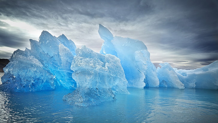 landscape, sea, water, ice, iceberg, cold temperature, glacier, HD wallpaper