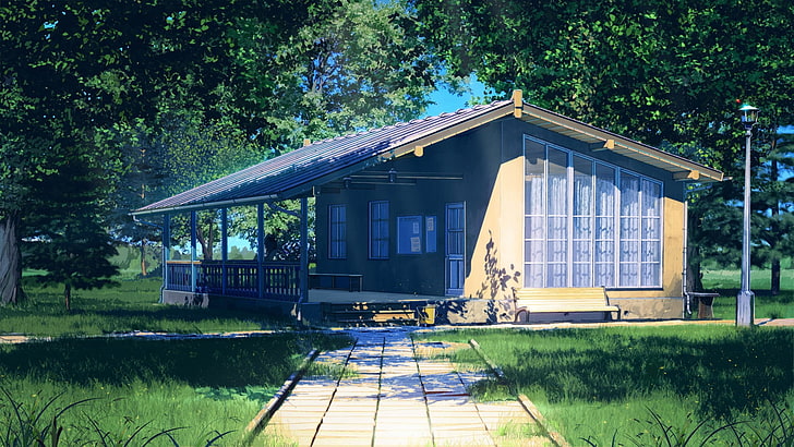 ArseniXC, cottage, sunlight, path, Everlasting Summer, HD wallpaper