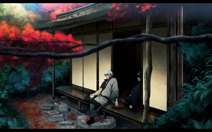 Gintama anime still screenshot, Sakata Gintoki, anime boys, one person, HD wallpaper