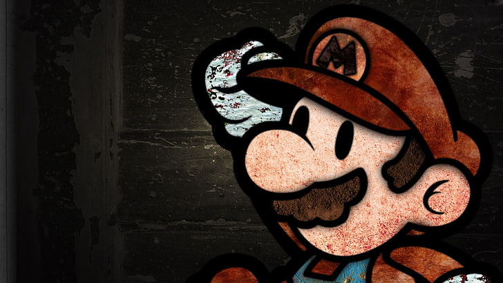 Super Mario digital wallpaper, art and craft, creativity, close-up, HD wallpaper