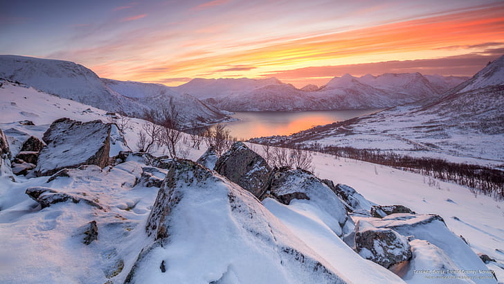 Torsken, Senja, Troms County, Norway, Winter, HD wallpaper