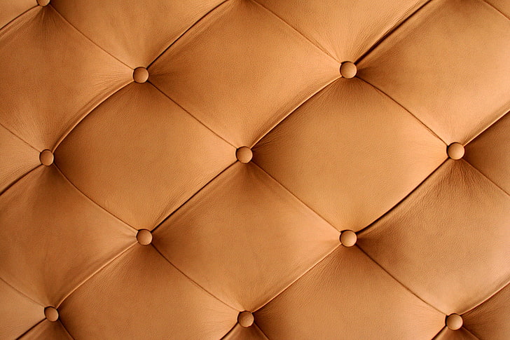 Hd Wallpaper Tufted Brown Leather