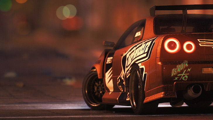 orange and black racing car, need for speed 2016, transportation, HD wallpaper
