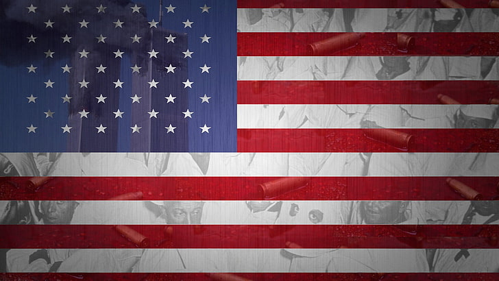 U.S.A. flag, American flag, patriotism, striped, red, star shape