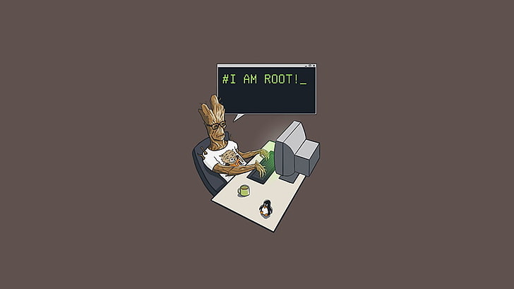 Groot illustration, Linux, Guardians of the Galaxy Vol. 2, finance, HD wallpaper