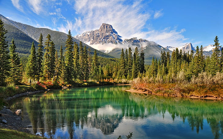 Natural scenery of the Canadian forest lake