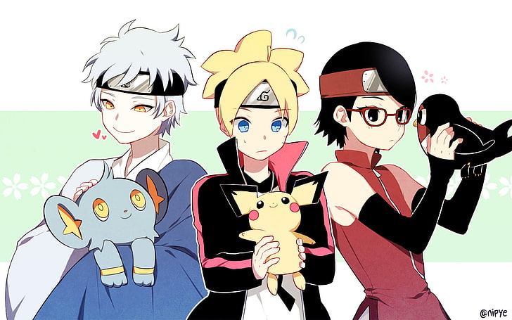 Anime, Crossover, Boruto Uzumaki, Mitsuki (Naruto), Sarada Uchiha, HD wallpaper