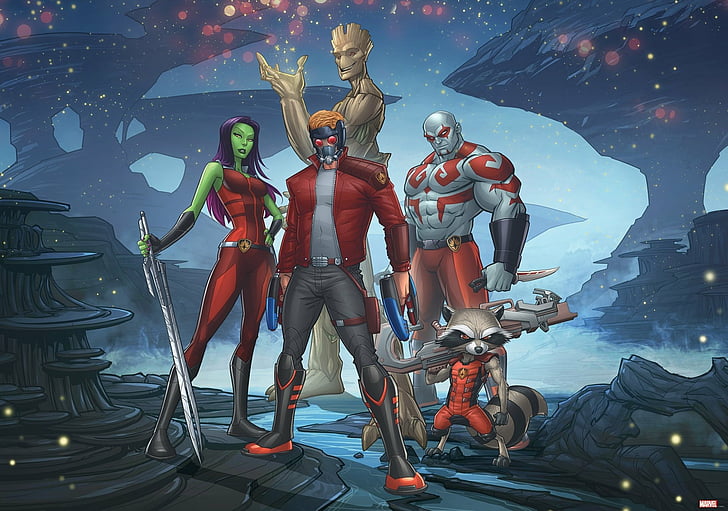 Comics, Guardians Of The Galaxy, Drax The Destroyer, Gamora, HD wallpaper