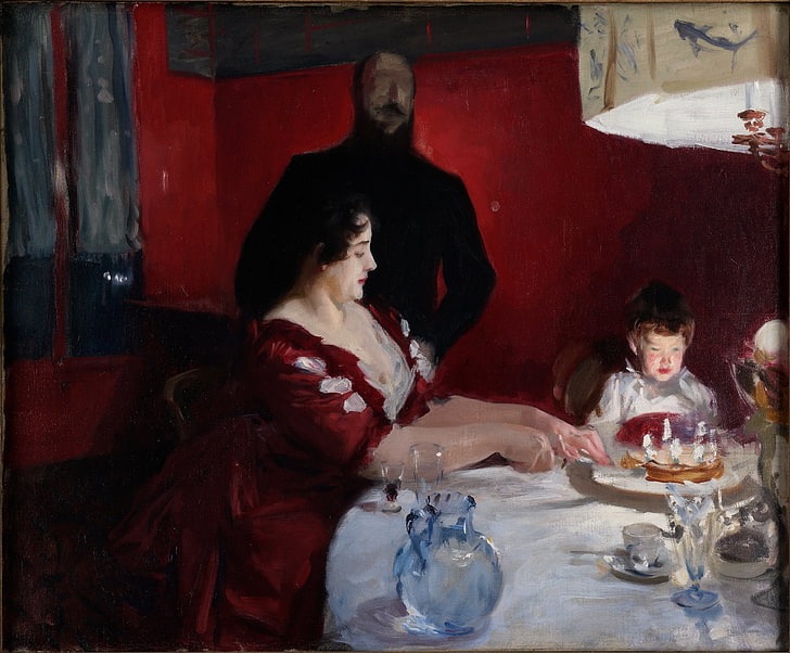 John Singer Sargent, classic art, indoors, adult, sitting, togetherness