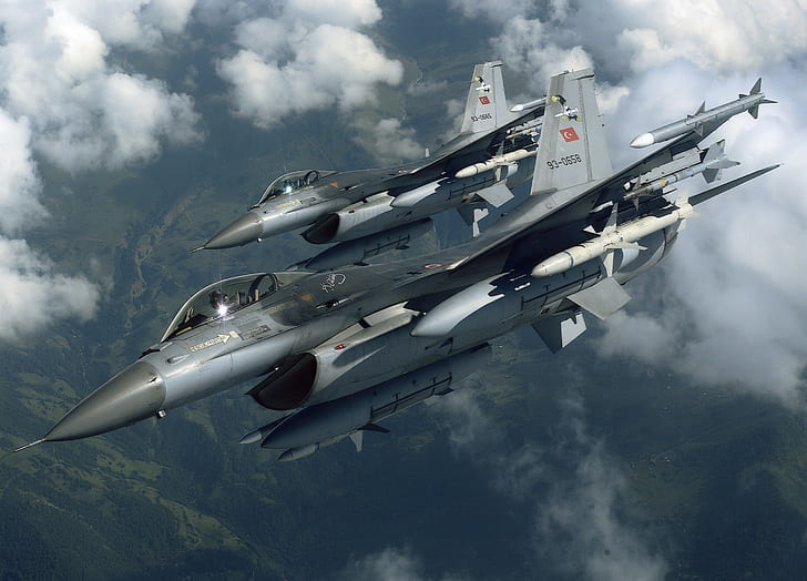 warplanes, General Dynamics F-16 Fighting Falcon, jet fighter