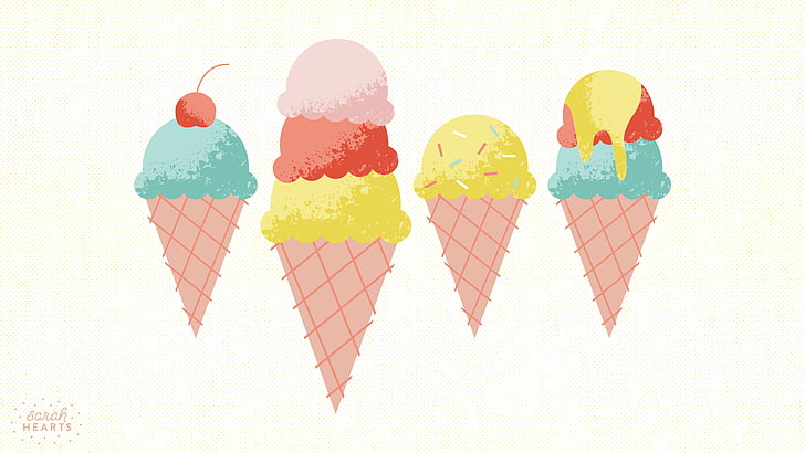 HD wallpaper: food, artwork, ice cream, sweet food, multi colored,  variation | Wallpaper Flare
