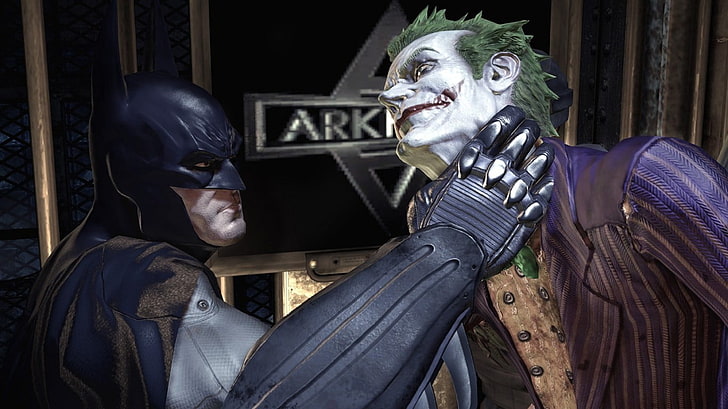 Batman and Joker fan art, Batman: Arkham Asylum, video games, HD wallpaper