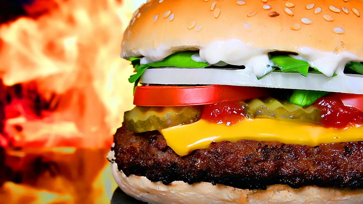 food, burgers, closeup, fast food, HD wallpaper