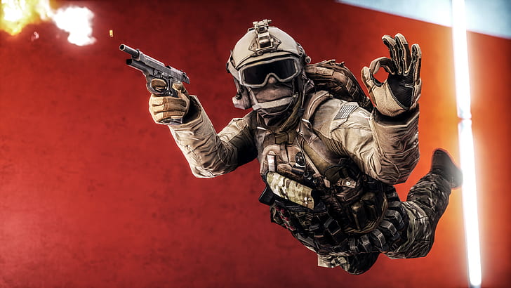 Battlefield 4, soldier, gun, weapon, video games, HD wallpaper