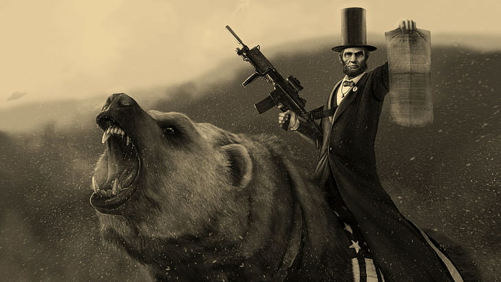 Abraham Lincoln, digital art, HD wallpaper