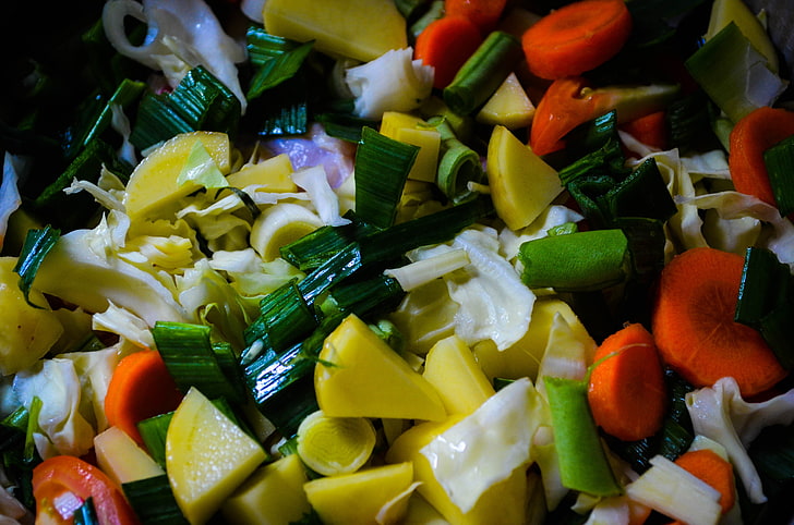 vegetable salad, food, vegetables, healthy eating, food and drink, HD wallpaper