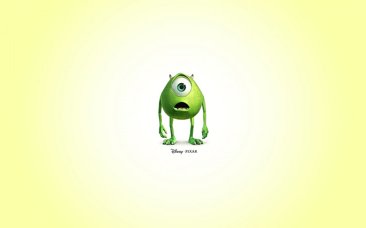 Disney Pixar logo, Mike Wazowski, Monsters, Inc., movies, studio shot, HD wallpaper