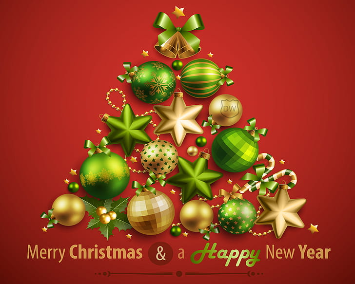 Merry Christmas and Happy New Year, holidays, HD wallpaper