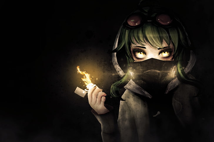 fantasy girl, lighter, hoodie, mask, mystery, one person, disguise, HD wallpaper