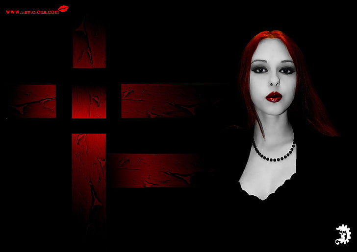 Dark, Gothic, Liz Vicious, Photoshop, HD wallpaper