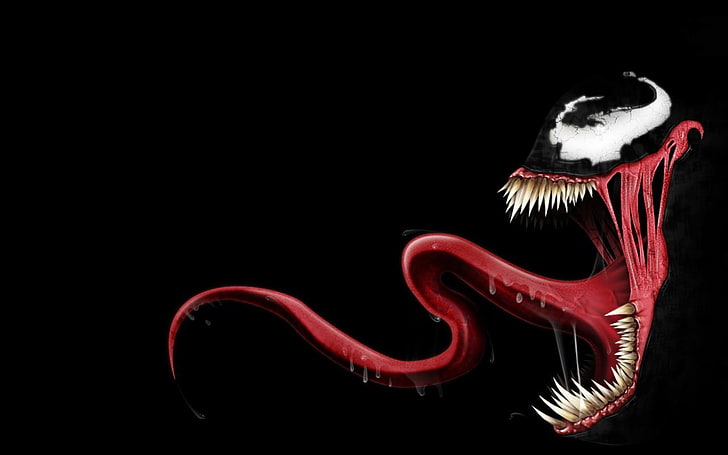 Venom, studio shot, red, black background, animal, copy space, HD wallpaper