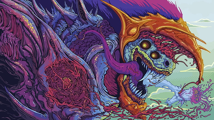 monster illustration, assorted-color monster painting, Hyperbeast