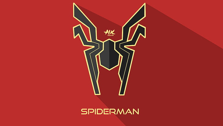spiderman, logo, hd, 4k, 5k, artist, artwork, deviantart, superheroes, HD wallpaper