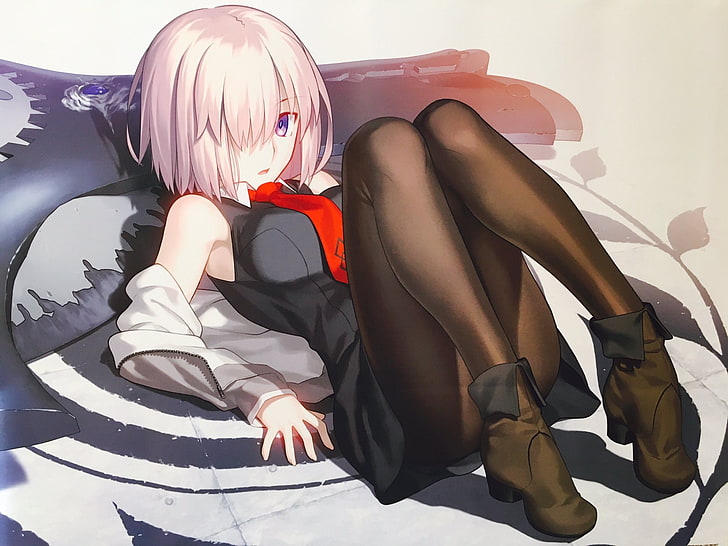 pink haired female anime character, Shielder (Fate/Grand Order)