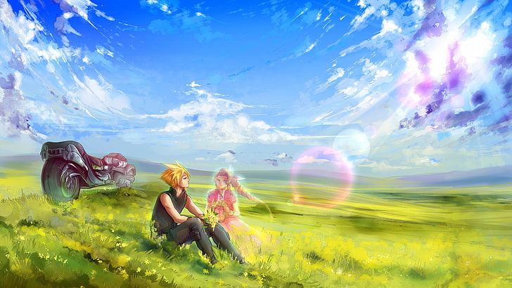 Final Fantasy, Final Fantasy VII, Aerith Gainsborough, Cloud Strife, HD wallpaper
